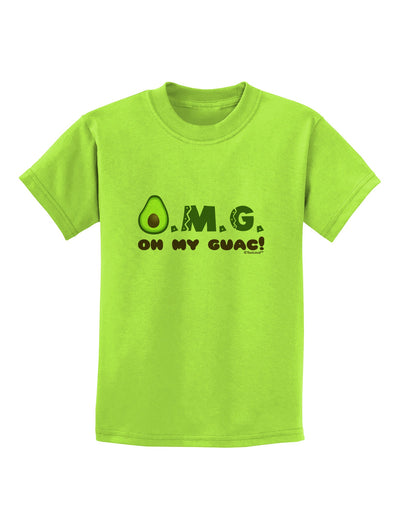 OMG - Oh My Guac - Guacamole Design Childrens T-Shirt by TooLoud-Childrens T-Shirt-TooLoud-Lime-Green-X-Small-Davson Sales