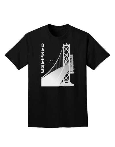 Oakland Text Bay Bridge Adult Dark T-Shirt-Mens T-Shirt-TooLoud-Black-Small-Davson Sales