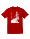 Oakland Text Bay Bridge Adult Dark T-Shirt-Mens T-Shirt-TooLoud-Red-Small-Davson Sales