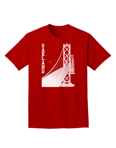 Oakland Text Bay Bridge Adult Dark T-Shirt-Mens T-Shirt-TooLoud-Red-Small-Davson Sales