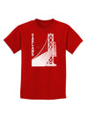 Oakland Text Bay Bridge Childrens Dark T-Shirt-Childrens T-Shirt-TooLoud-Red-X-Small-Davson Sales