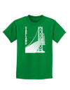 Oakland Text Bay Bridge Childrens Dark T-Shirt-Childrens T-Shirt-TooLoud-Kelly-Green-X-Small-Davson Sales