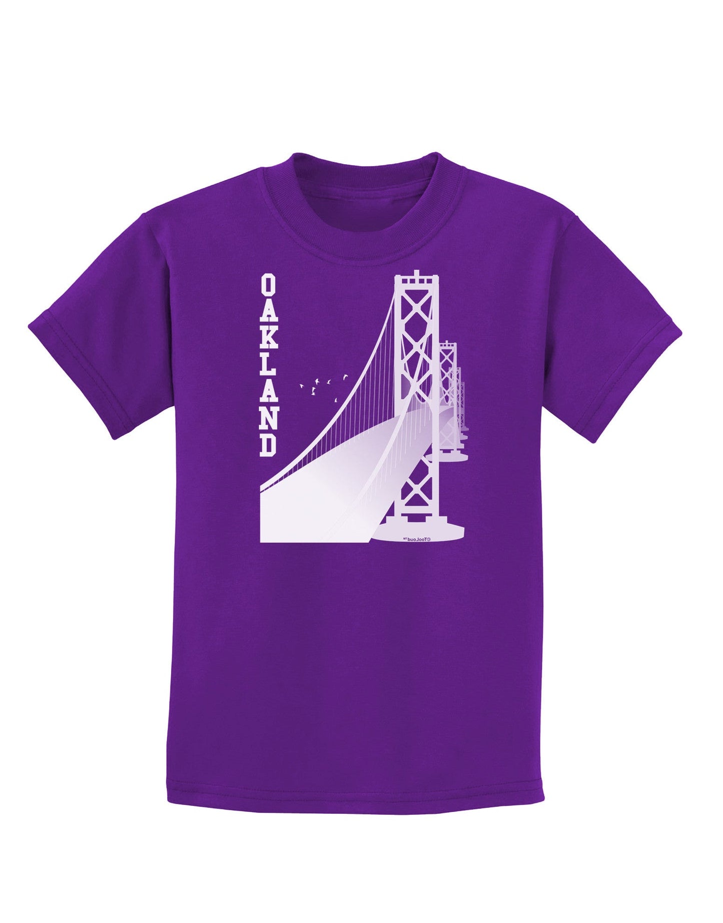 Oakland Text Bay Bridge Childrens Dark T-Shirt-Childrens T-Shirt-TooLoud-Purple-X-Small-Davson Sales