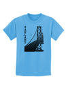 Oakland Text Bay Bridge Childrens T-Shirt-Childrens T-Shirt-TooLoud-Aquatic-Blue-X-Small-Davson Sales