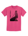 Oakland Text Bay Bridge Childrens T-Shirt-Childrens T-Shirt-TooLoud-Sangria-X-Small-Davson Sales