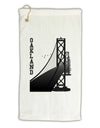 Oakland Text Bay Bridge Micro Terry Gromet Golf Towel 16 x 25 inch-Golf Towel-TooLoud-White-Davson Sales