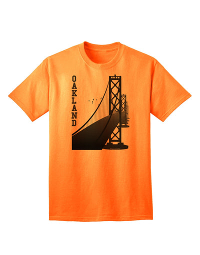 Oakland Text Bay Bridge - Premium Adult T-Shirt Collection-Mens T-shirts-TooLoud-Neon-Orange-Small-Davson Sales