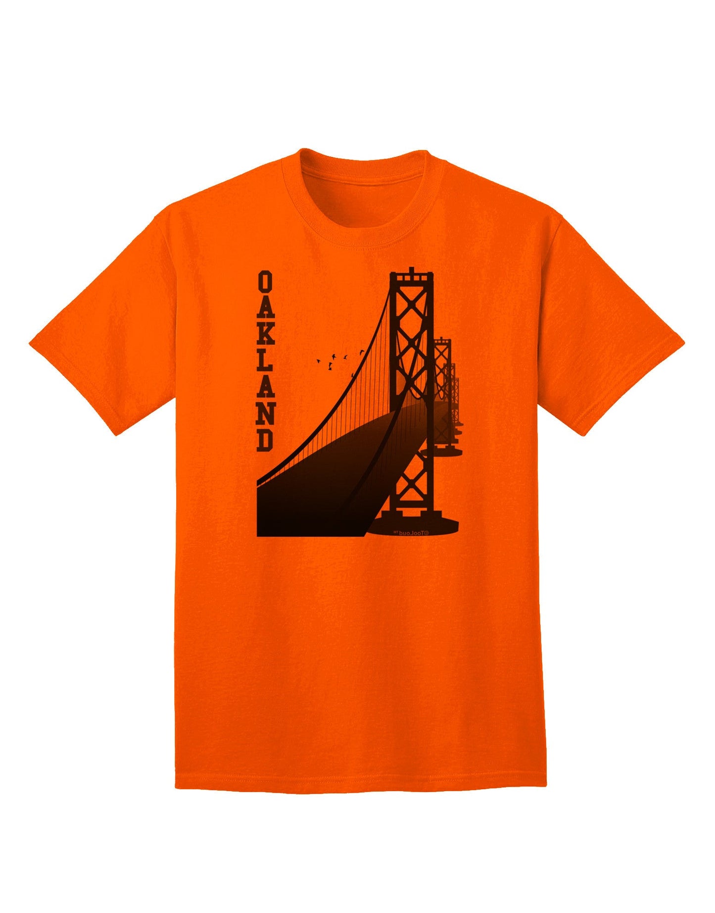 Oakland Text Bay Bridge - Premium Adult T-Shirt Collection-Mens T-shirts-TooLoud-Orange-Small-Davson Sales
