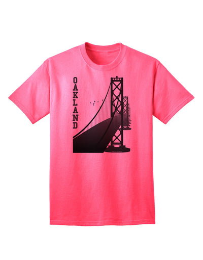 Oakland Text Bay Bridge - Premium Adult T-Shirt Collection-Mens T-shirts-TooLoud-Neon-Pink-Small-Davson Sales