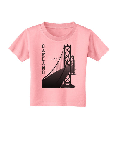 Oakland Text Bay Bridge Toddler T-Shirt-Toddler T-Shirt-TooLoud-Candy-Pink-2T-Davson Sales