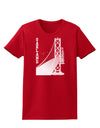 Oakland Text Bay Bridge Womens Dark T-Shirt-TooLoud-Red-X-Small-Davson Sales