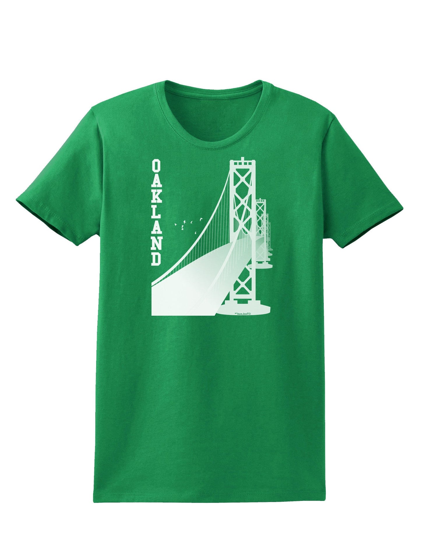 Oakland Text Bay Bridge Womens Dark T-Shirt-TooLoud-Kelly-Green-X-Small-Davson Sales