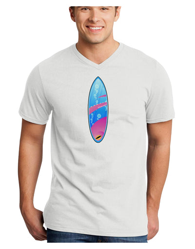 Octopus Surfboard Adult V-Neck T-shirt by TooLoud-Mens V-Neck T-Shirt-TooLoud-White-Small-Davson Sales