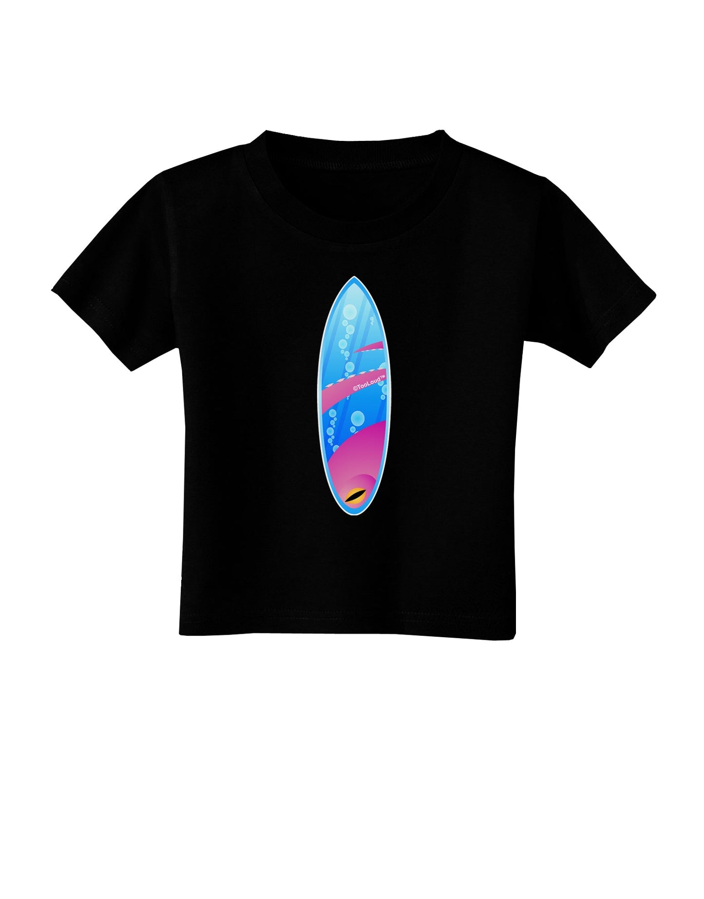 Octopus Surfboard Toddler T-Shirt Dark by TooLoud-Toddler T-Shirt-TooLoud-Black-2T-Davson Sales