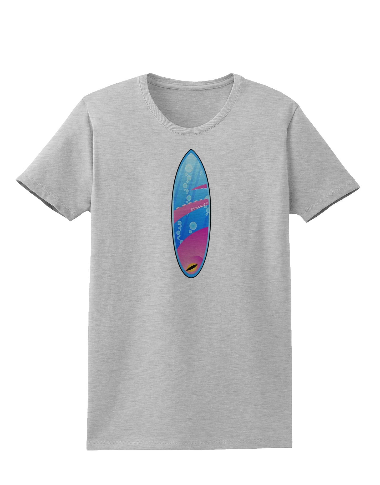 Octopus Surfboard Womens T-Shirt by TooLoud-Womens T-Shirt-TooLoud-AshGray-X-Small-Davson Sales