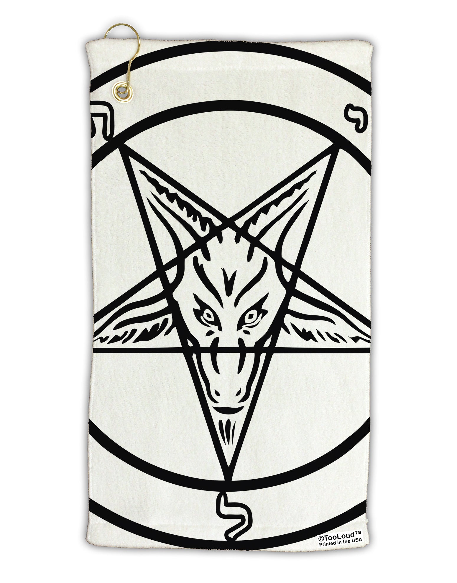 Official Sigil of Baphomet Micro Terry Gromet Golf Towel 15 x 22 Inch All Over Print-Golf Towel-TooLoud-White-Davson Sales