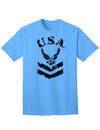 Official USA Military Air Force Stencil Logo Adult T-Shirt-Mens T-shirts-TooLoud-Aquatic-Blue-Small-Davson Sales