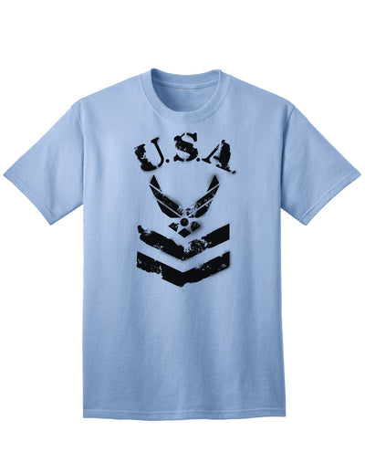 Official USA Military Air Force Stencil Logo Adult T-Shirt-Mens T-shirts-TooLoud-Light-Blue-Small-Davson Sales