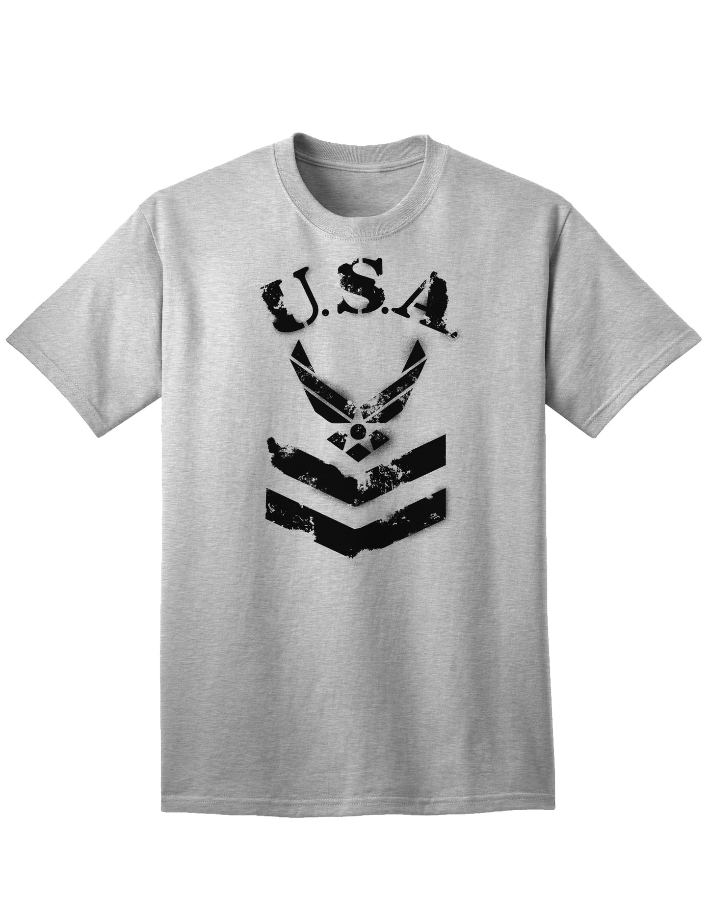Official USA Military Air Force Stencil Logo Adult T-Shirt-Mens T-shirts-TooLoud-AshGray-Small-Davson Sales
