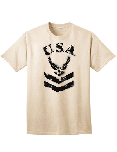 Official USA Military Air Force Stencil Logo Adult T-Shirt-Mens T-shirts-TooLoud-Natural-Small-Davson Sales