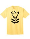 Official USA Military Air Force Stencil Logo Adult T-Shirt-Mens T-shirts-TooLoud-Yellow-Small-Davson Sales