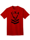 Official USA Military Air Force Stencil Logo Adult T-Shirt-Mens T-shirts-TooLoud-Red-Small-Davson Sales