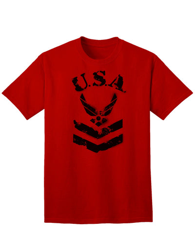 Official USA Military Air Force Stencil Logo Adult T-Shirt-Mens T-shirts-TooLoud-Red-Small-Davson Sales