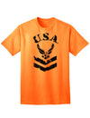 Official USA Military Air Force Stencil Logo Adult T-Shirt-Mens T-shirts-TooLoud-Neon-Orange-Small-Davson Sales