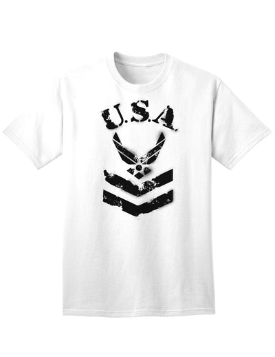 Official USA Military Air Force Stencil Logo Adult T-Shirt-Mens T-shirts-TooLoud-White-Small-Davson Sales