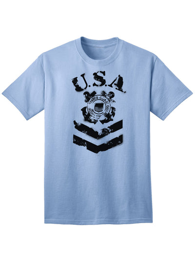 Official USA Military Coast Guard Stencil Logo Adult T-Shirt-Mens T-shirts-TooLoud-Light-Blue-Small-Davson Sales