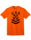 Official USA Military Coast Guard Stencil Logo Adult T-Shirt-Mens T-shirts-TooLoud-Orange-Small-Davson Sales