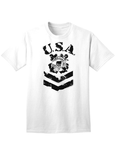 Official USA Military Coast Guard Stencil Logo Adult T-Shirt-Mens T-shirts-TooLoud-White-Small-Davson Sales