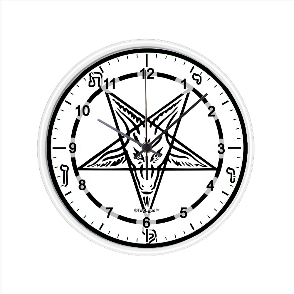 Official Sigil of Baphomet 10 Inch Round Wall Clock with Numbers All Over Print