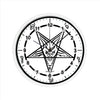 Official Sigil of Baphomet 10 Inch Round Wall Clock with Numbers All Over Print