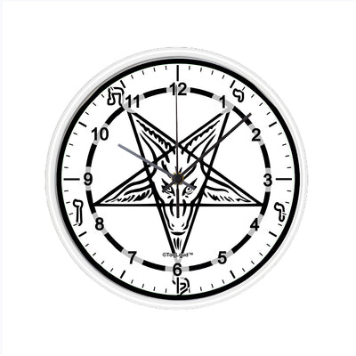 Official Sigil of Baphomet 10 Inch Round Wall Clock with Numbers All Over Print