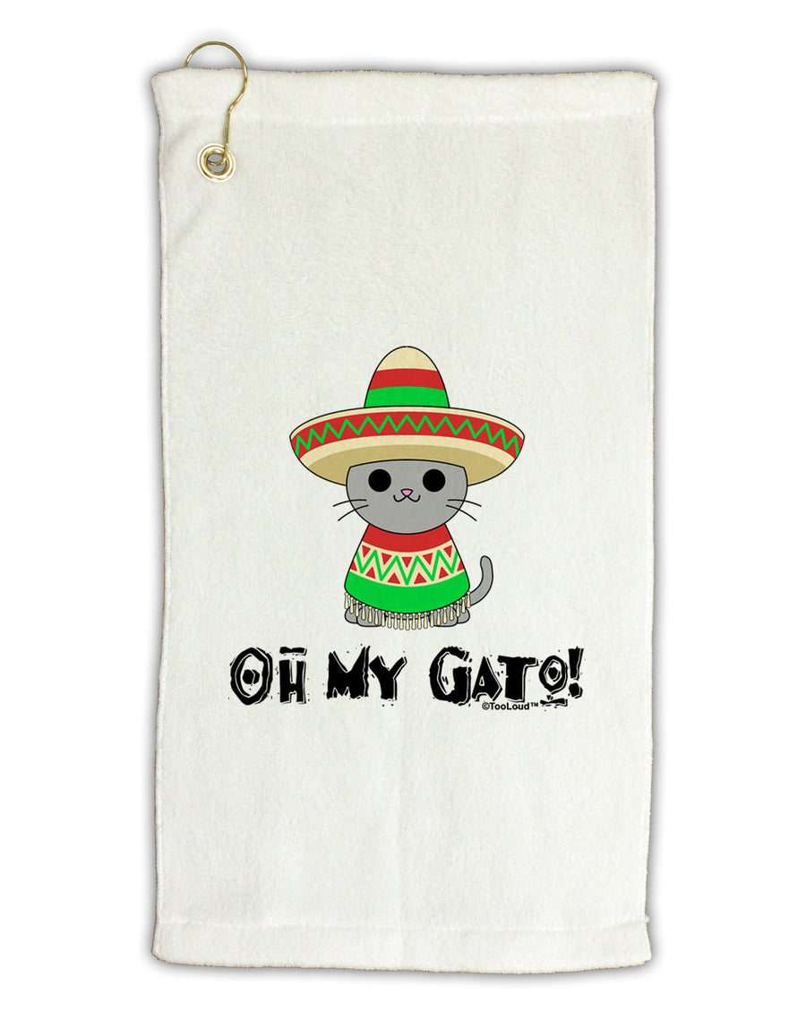 Oh My Gato - Cinco De Mayo Micro Terry Gromet Golf Towel 16 x 25 inch by TooLoud-Golf Towel-TooLoud-White-Davson Sales