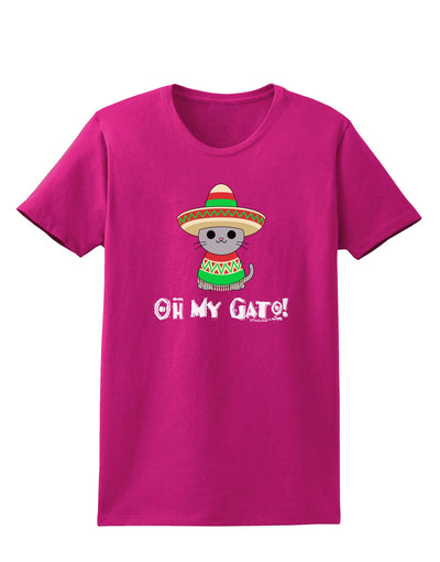 Oh My Gato - Cinco De Mayo Womens Dark T-Shirt-TooLoud-Hot-Pink-Small-Davson Sales