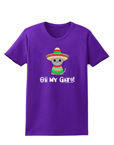 Oh My Gato - Cinco De Mayo Womens Dark T-Shirt-TooLoud-Purple-X-Small-Davson Sales