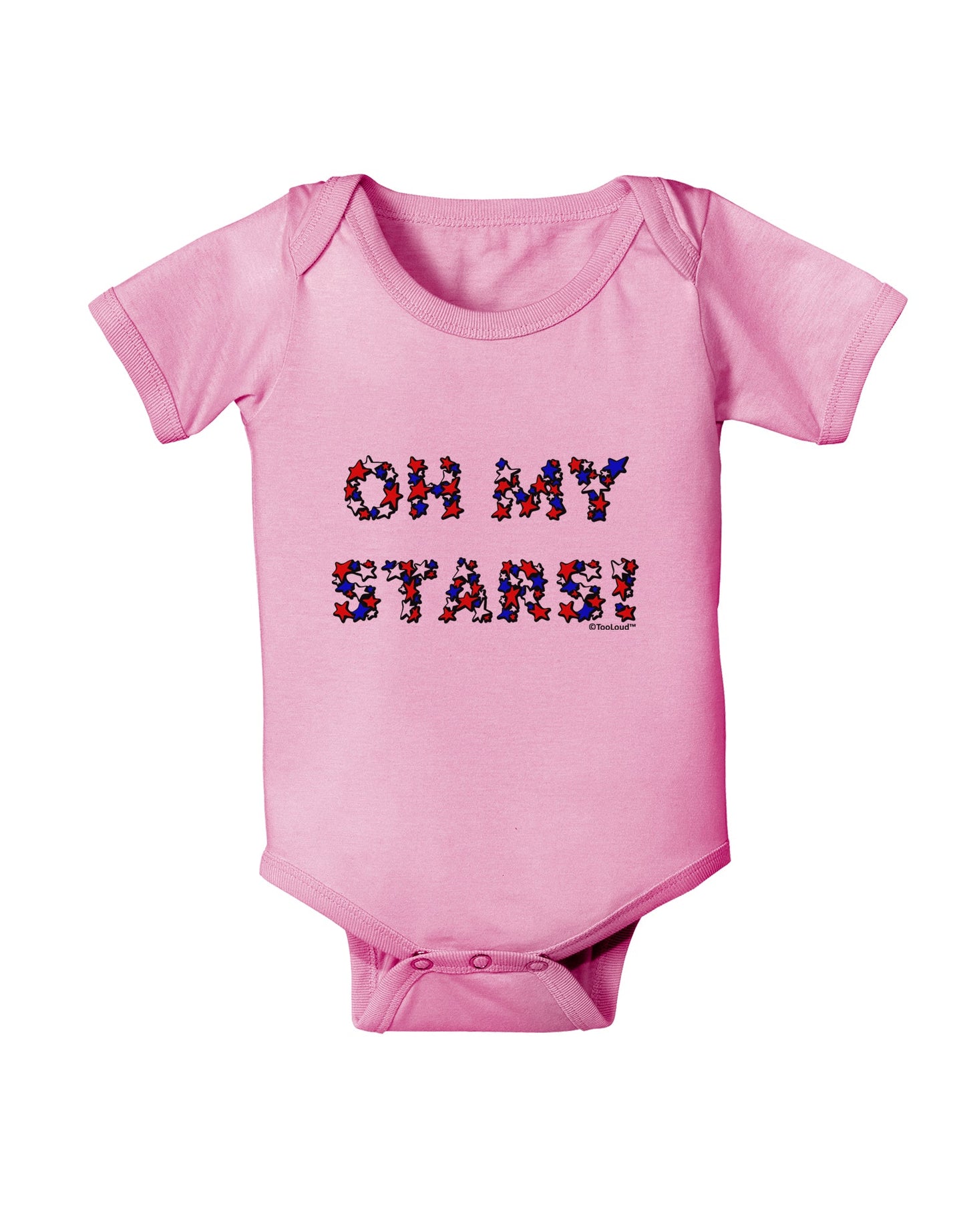 Oh My Stars Patriotic Design Baby Romper Bodysuit by TooLoud-Baby Romper-TooLoud-Light-Pink-06-Months-Davson Sales
