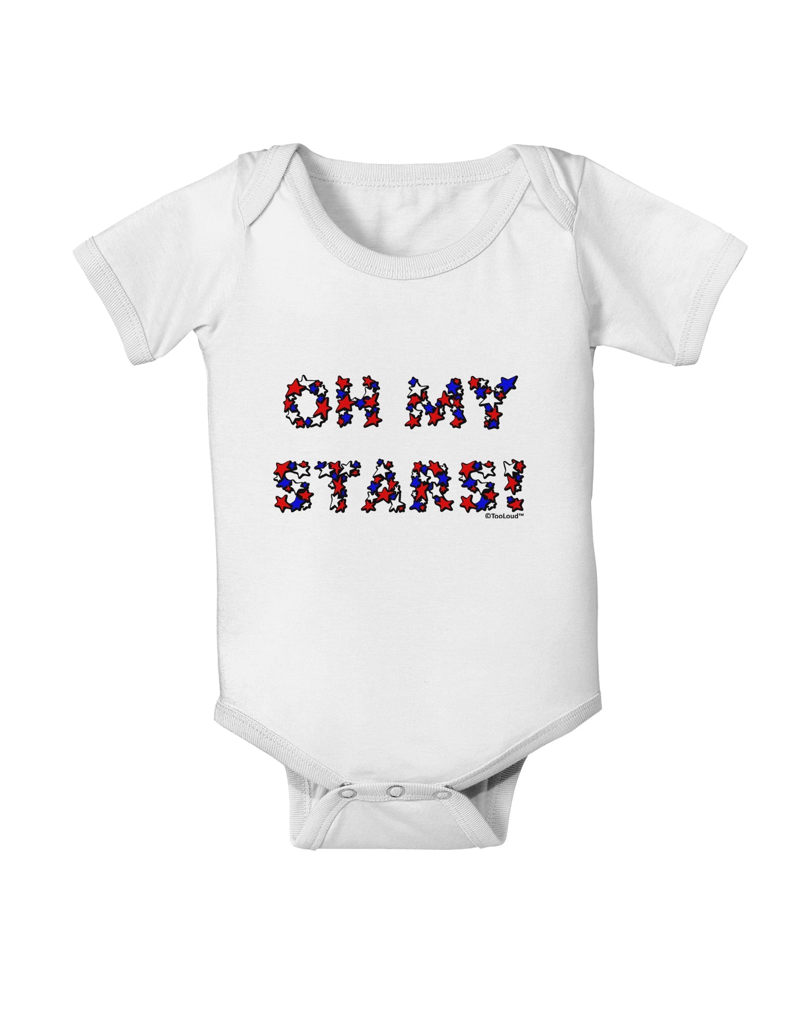 Oh My Stars Patriotic Design Baby Romper Bodysuit by TooLoud-Baby Romper-TooLoud-White-06-Months-Davson Sales