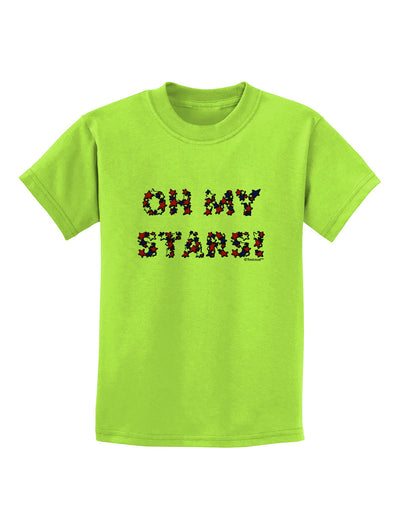 Oh My Stars Patriotic Design Childrens T-Shirt by TooLoud-Childrens T-Shirt-TooLoud-Lime-Green-X-Small-Davson Sales