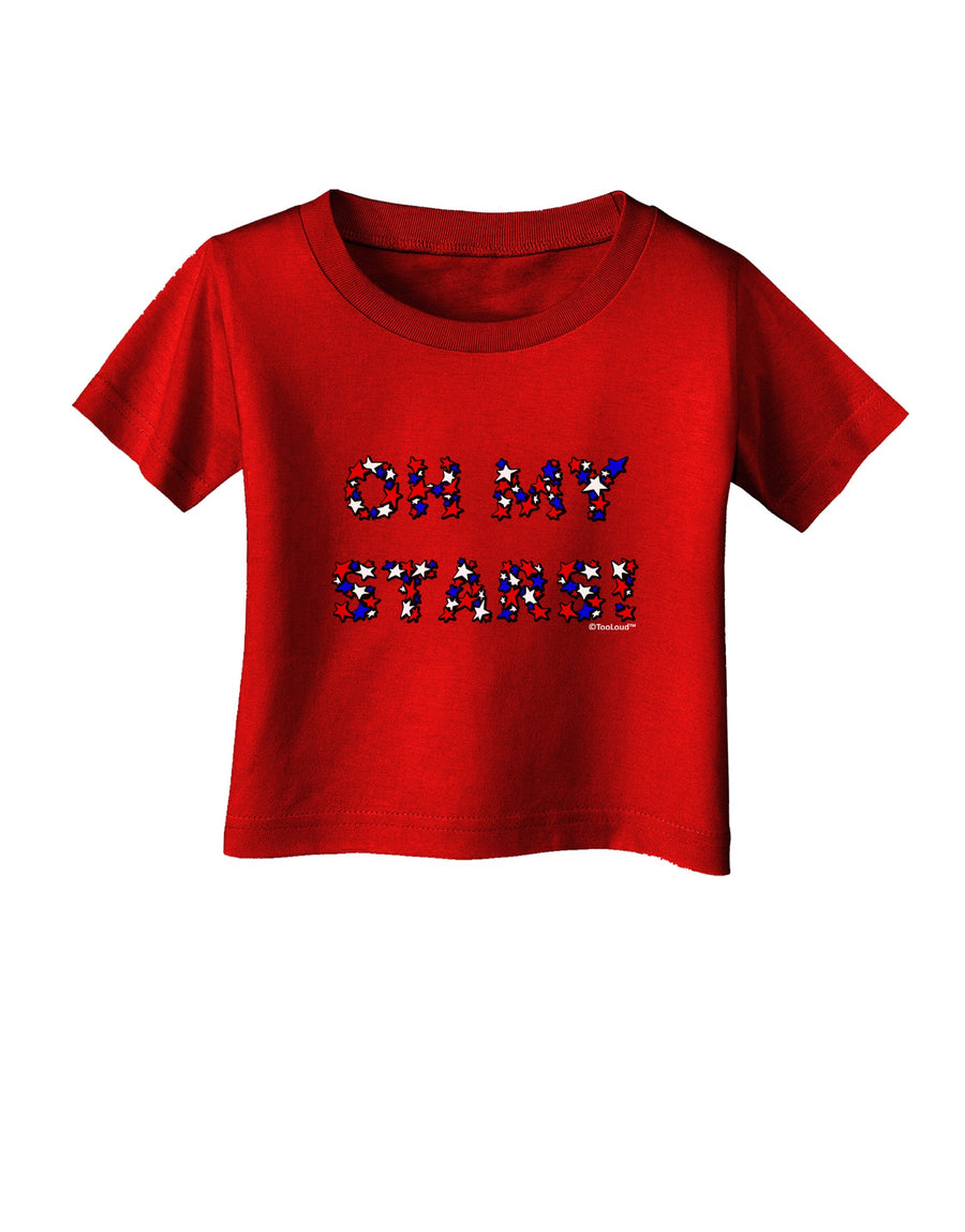 Oh My Stars Patriotic Design Infant T-Shirt Dark by TooLoud-Infant T-Shirt-TooLoud-Black-06-Months-Davson Sales