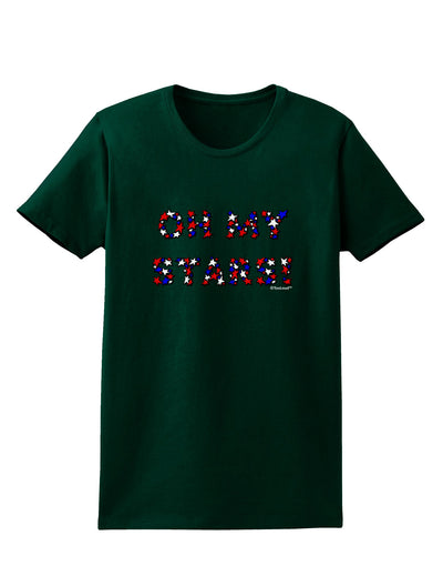 Oh My Stars Patriotic Design Womens Dark T-Shirt by TooLoud-Womens T-Shirt-TooLoud-Forest-Green-Small-Davson Sales