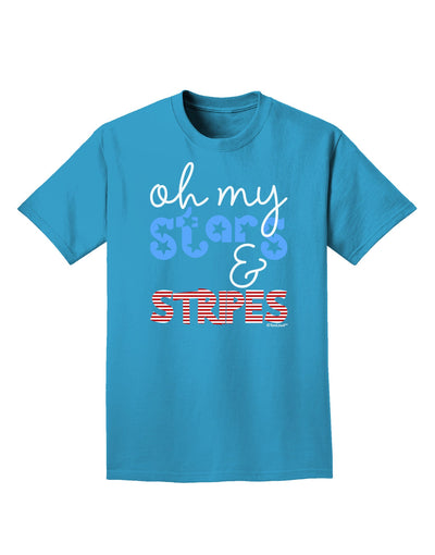 Oh My Stars and Stripes - Patriotic Design Adult Dark T-Shirt-Mens T-Shirt-TooLoud-Turquoise-Small-Davson Sales