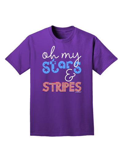 Oh My Stars and Stripes - Patriotic Design Adult Dark T-Shirt-Mens T-Shirt-TooLoud-Purple-Small-Davson Sales