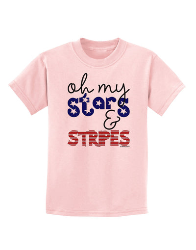 Oh My Stars and Stripes - Patriotic Design Childrens T-Shirt-Childrens T-Shirt-TooLoud-PalePink-X-Small-Davson Sales