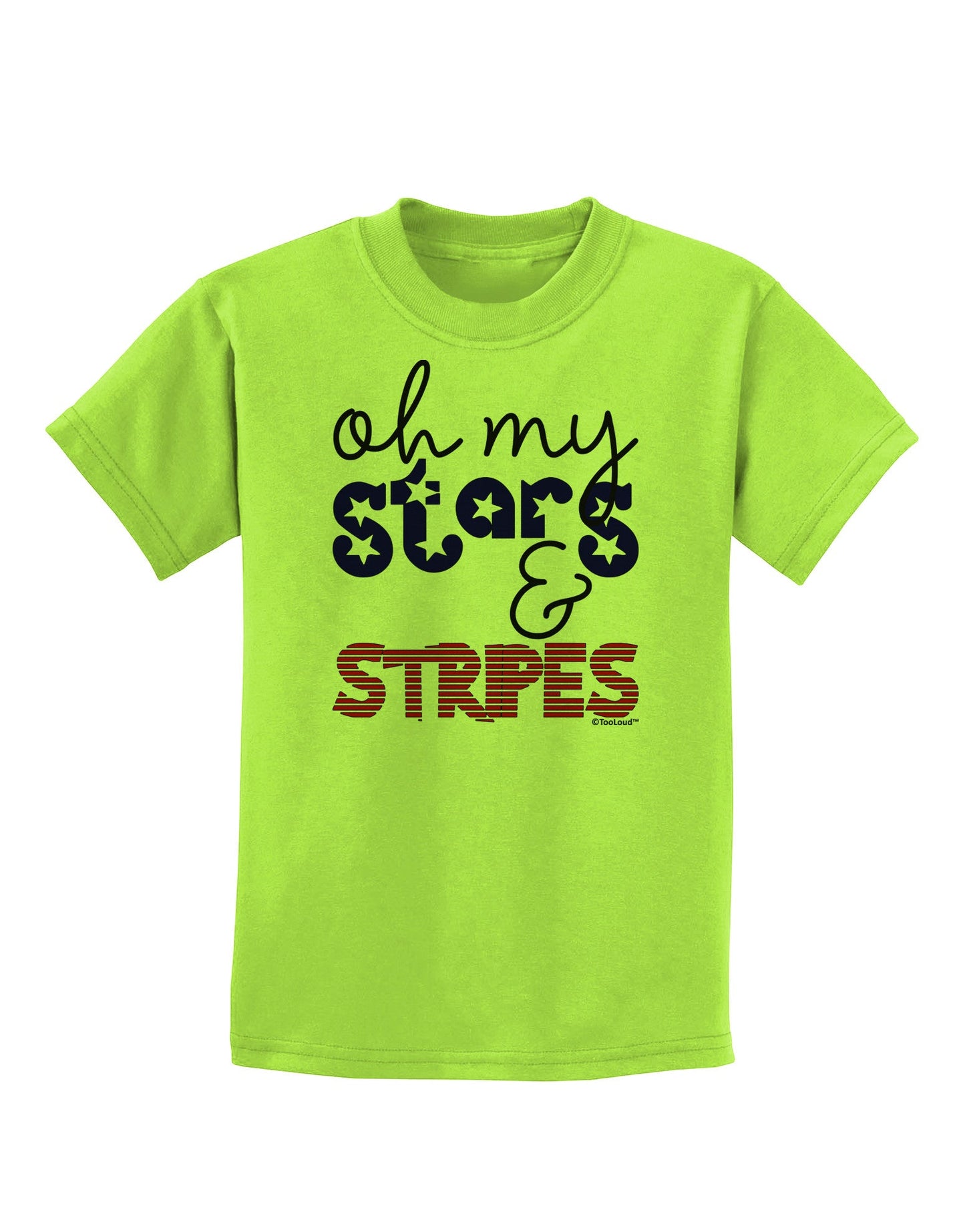 Oh My Stars and Stripes - Patriotic Design Childrens T-Shirt-Childrens T-Shirt-TooLoud-Lime-Green-X-Small-Davson Sales