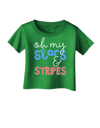 Oh My Stars and Stripes - Patriotic Design Infant T-Shirt Dark-Infant T-Shirt-TooLoud-Clover-Green-06-Months-Davson Sales