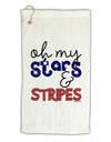 Oh My Stars and Stripes - Patriotic Design Micro Terry Gromet Golf Towel 16 x 25 inch-Golf Towel-TooLoud-White-Davson Sales