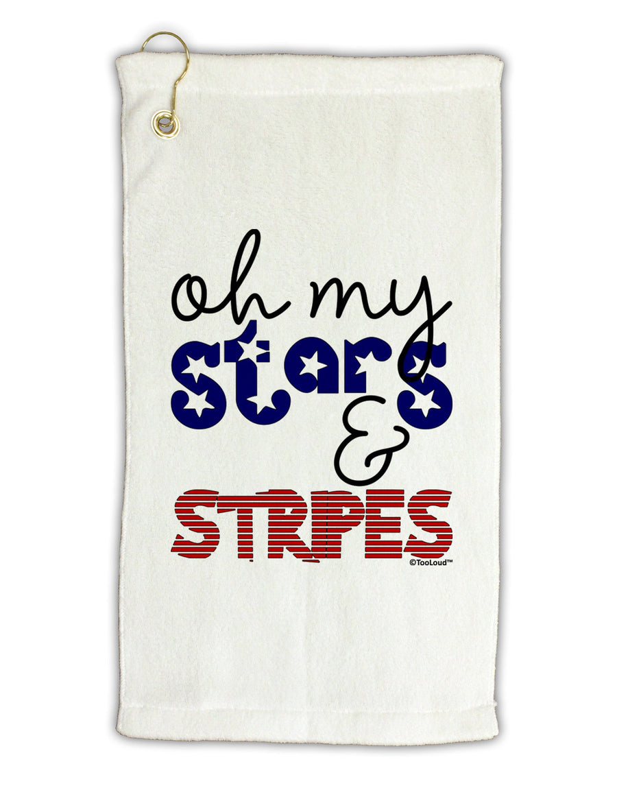 Oh My Stars and Stripes - Patriotic Design Micro Terry Gromet Golf Towel 16 x 25 inch-Golf Towel-TooLoud-White-Davson Sales